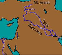 What direction does the Euphrates River flow?